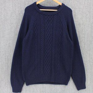 Vintage Royal Knights Sweater Mens XL Navy Blue Knit Pullover Long Sleeve Crewne